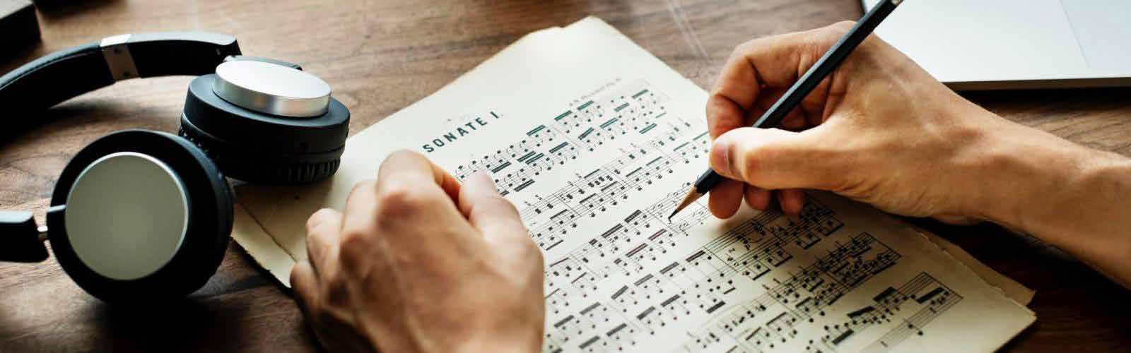Hand written music score